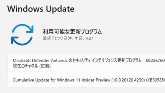 Windows 11 Beta チャンネルに 累積更新 (KB5058506) が配信されてきました。