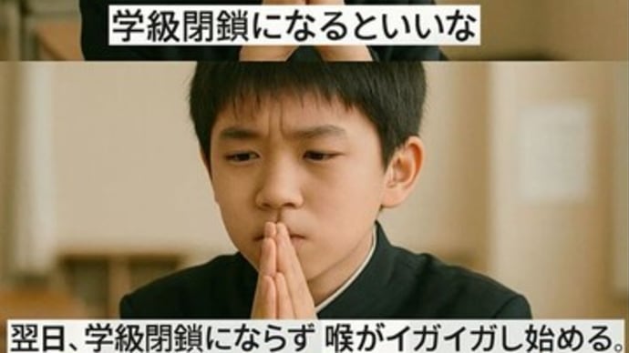 中学・高校あるある 19.インフルエンザ流行期
