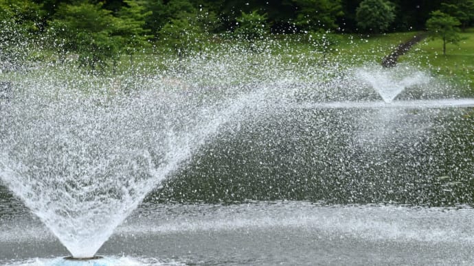 水しぶきで涼を。